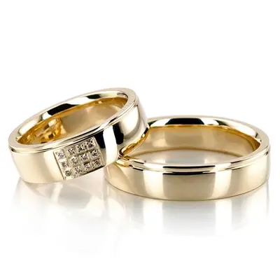 Pave Set Diamond Wedding Ring Set - view 5 of 5