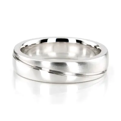 Stylish Diagonal Diamond Wedding Ring Set - view 2 of 3