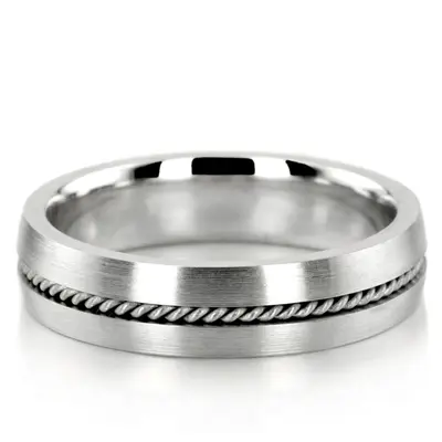 Braided Handcrafted Wedding Band Set - view 2 of 3