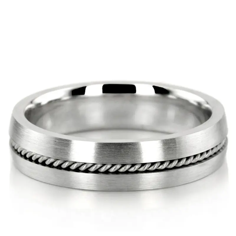 14K Braided-Handcrafted-Wedding-Band-Set - alternate view 3