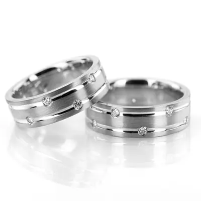 Diamond Classic Round Wedding Band Set - view 1 of 3