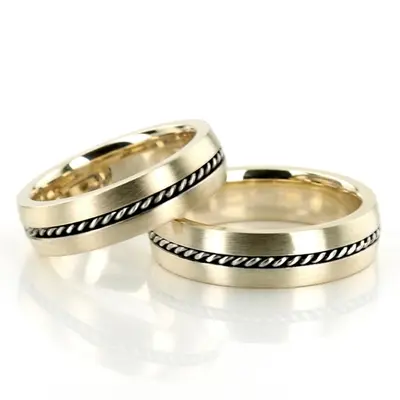 Braided Handcrafted Wedding Band Set - view 3 of 3