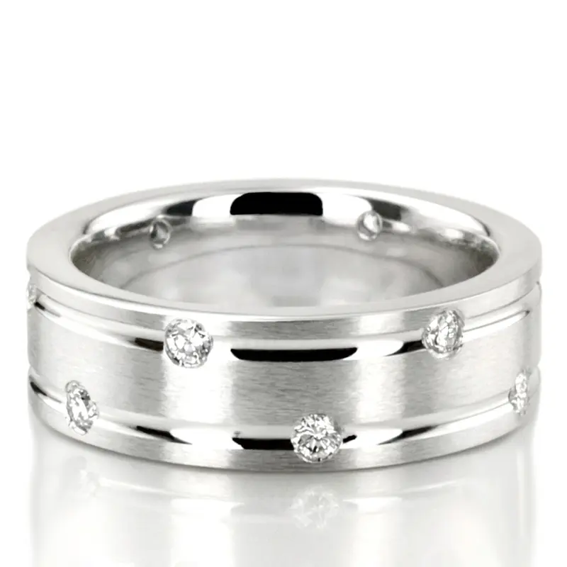 10K Diamond-Classic-Round-Wedding-Band-set - alternate view 3