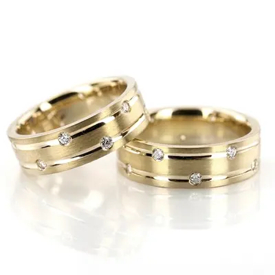Diamond Classic Round Wedding Band Set - view 2 of 3