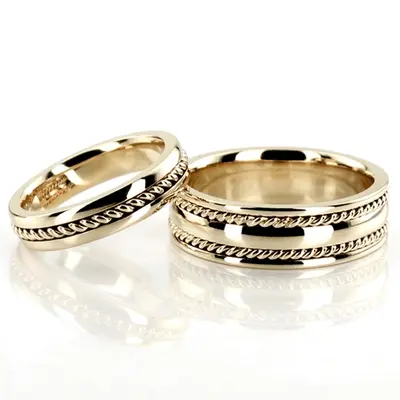 Handcrafted Braided Couples Wedding Band Set - view 3 of 3