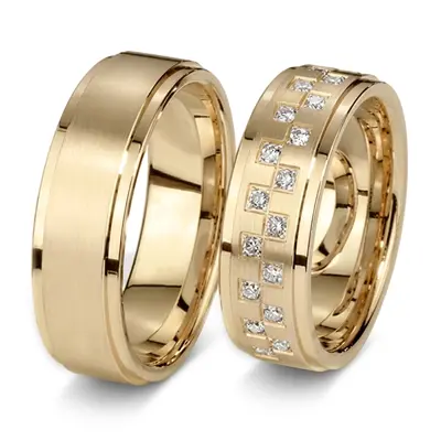 Symmetrical Set Diamond Wedding Ring Set - view 2 of 2