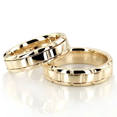 Rolex Style His and Hers Wedding Bands - view 3 of 4
