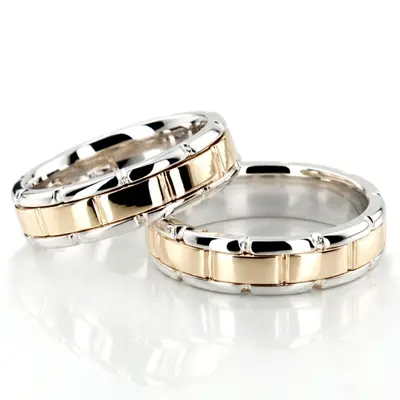Rolex Style His and Hers Wedding Bands - view 1 of 4