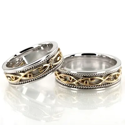 Hand Made Celtic Matching Wedding Band Set - view 3 of 3