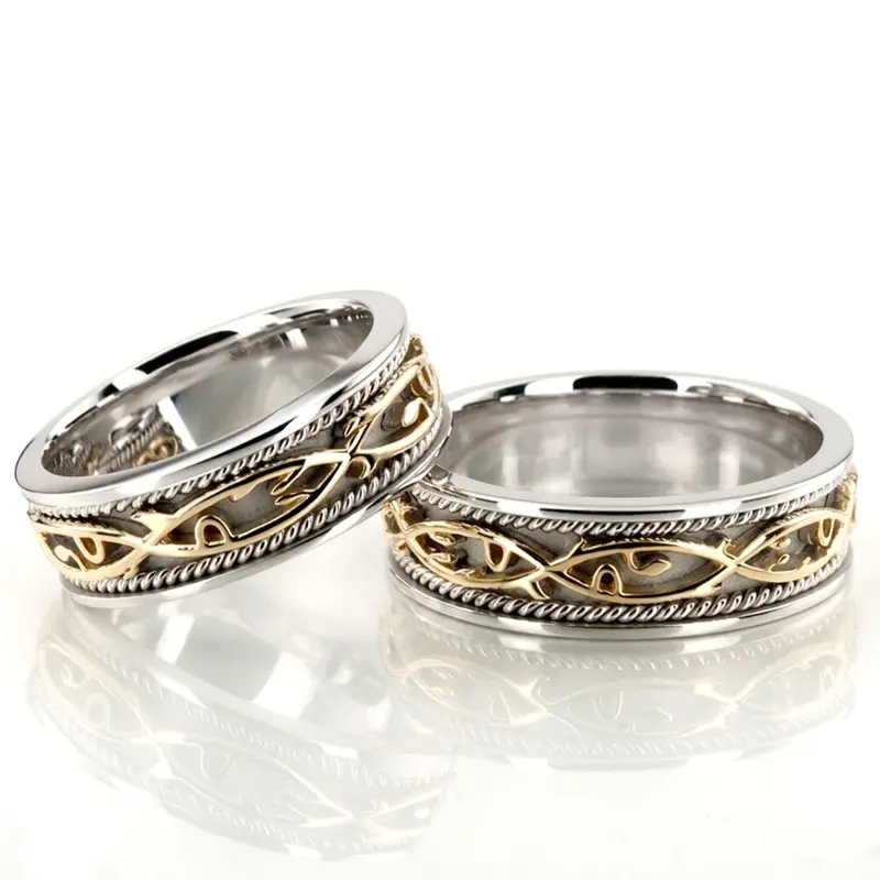 10K celtic-handcrafted-wedding-band - main view