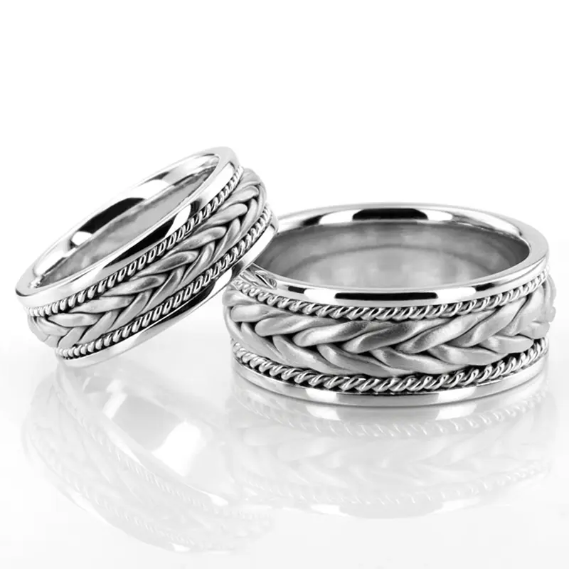 14K hand-braided-wedding-ring-set - alternate view 2