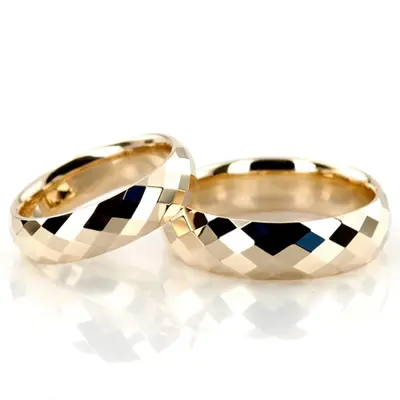 Diamond Cut Basic Wedding Ring Set - view 1 of 2