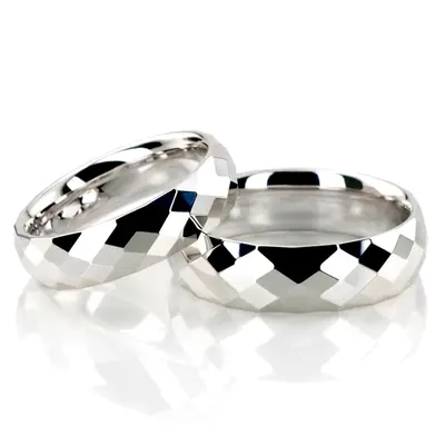 Diamond Cut Basic Wedding Ring Set - view 2 of 2