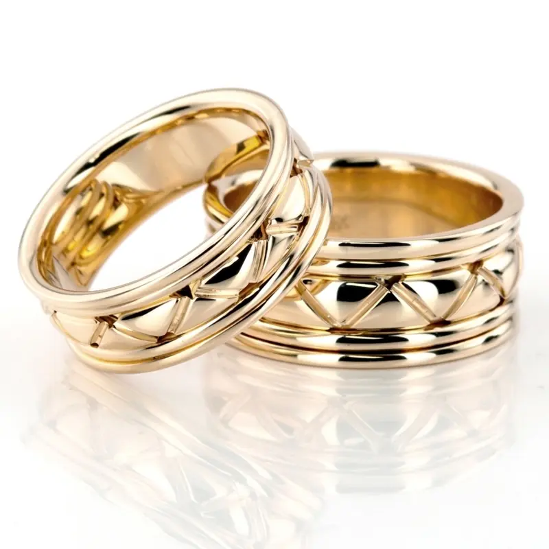 14K handmade_wedding_ring_set - main view