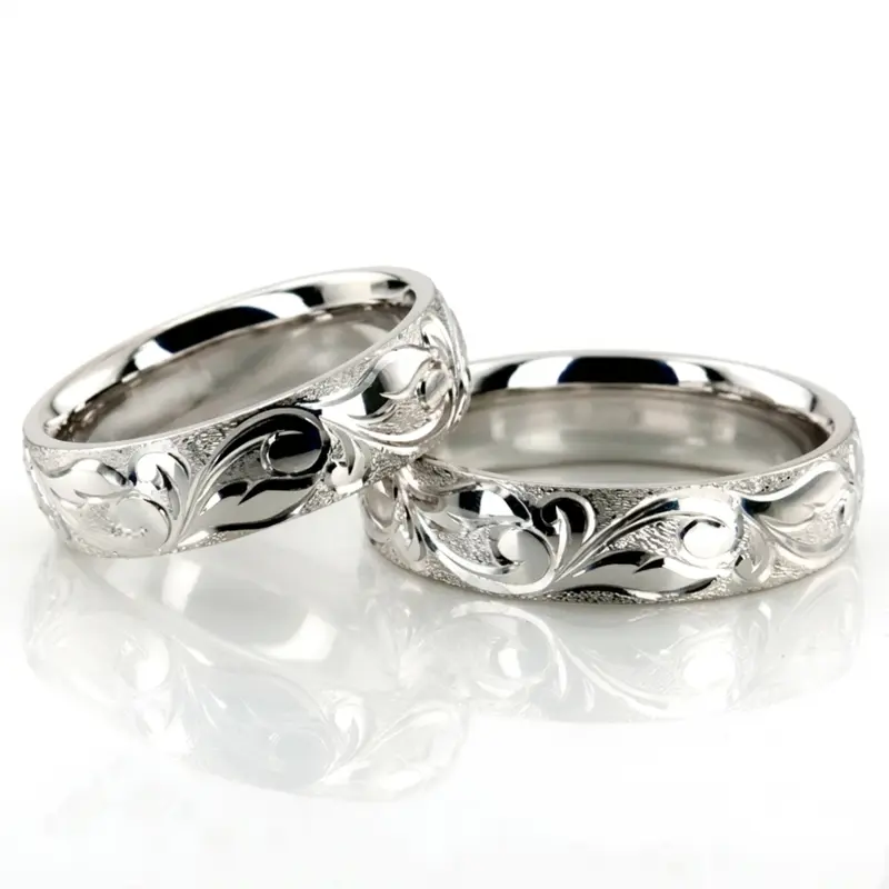plat wire_matte_wedding_ring_set - alternate view 3