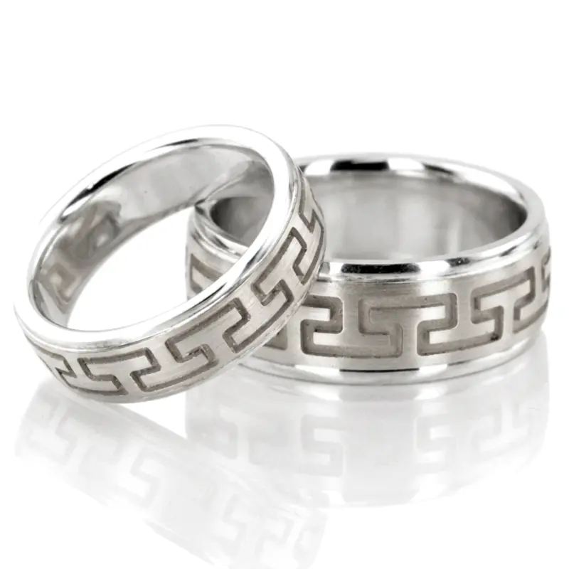 14K diamond_carved_wedding_ring_set - alternate view 3