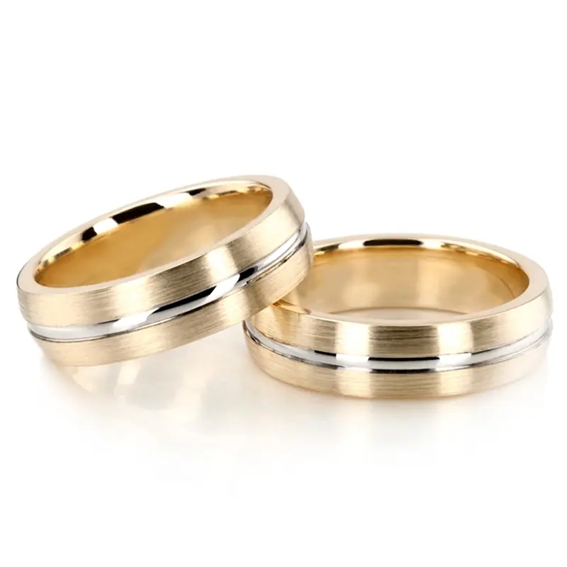 14K convex_wedding_ring_set - main view