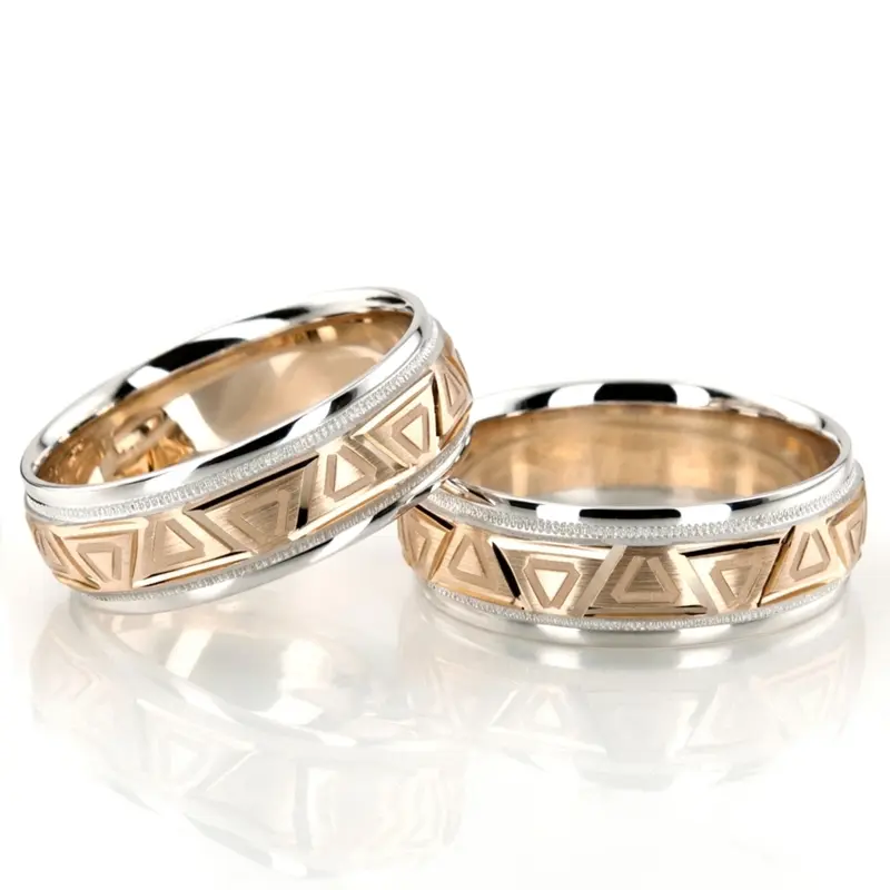 14K grooved_wedding_band_set - alternate view 3