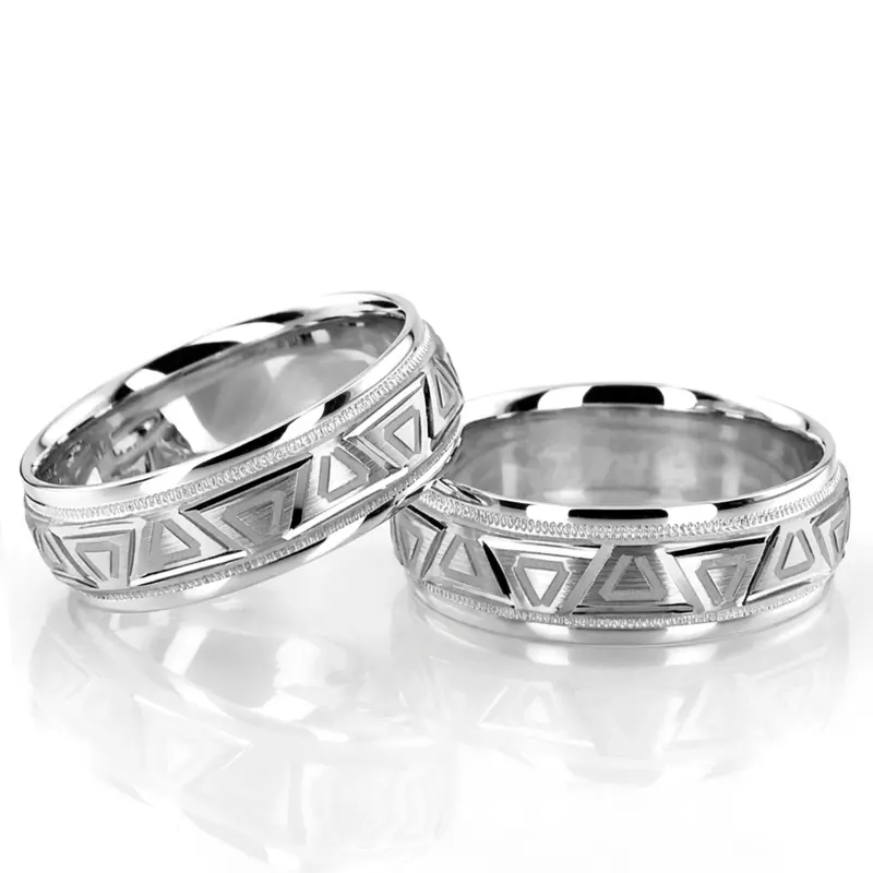 14K grooved_wedding_band_set - alternate view 4