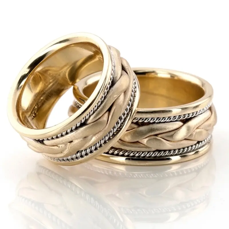 14K handwoven_wedding_ring_set - alternate view 3