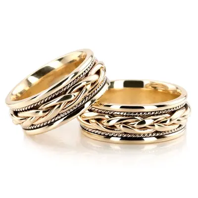 Hand Braided Wedding Band Set - view 1 of 3