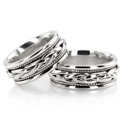 Hand Braided Wedding Band Set - view 2 of 3