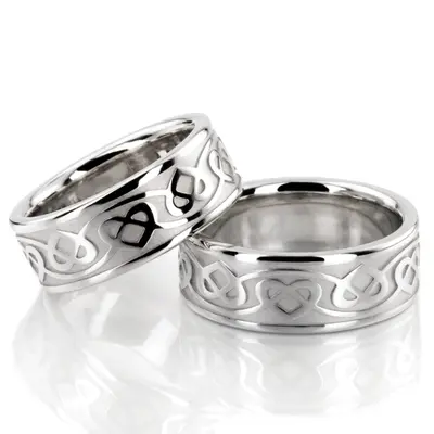 Celtic Heart Wedding Band Set - view 2 of 3