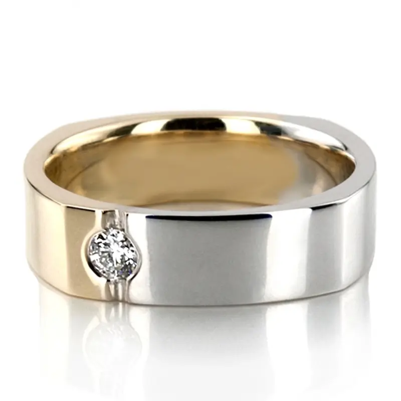 18K square-twotone-wedding-bands - alternate view 2