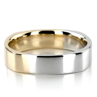 Square Two-Tone Wedding Ring Set - view 3 of 3