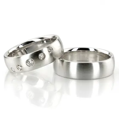 Low Dome Diamond Wedding Ring Set - view 1 of 3