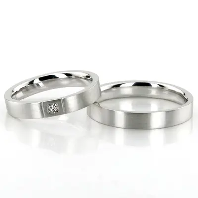 Princess Cut Diamond Wedding Band Set - view 1 of 3