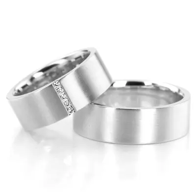 Channel Set Diamond Wedding Ring Set - view 2 of 4