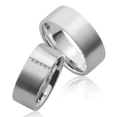Channel Set Diamond Wedding Ring Set - view 3 of 4