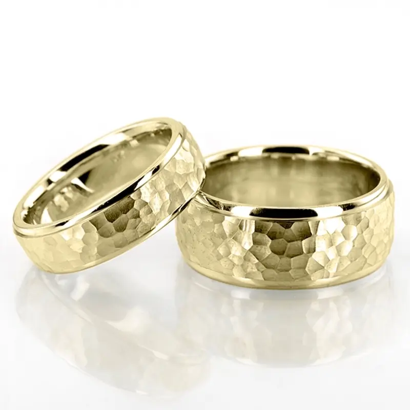 14K hammer-finish-wedding-bands - alternate view 2