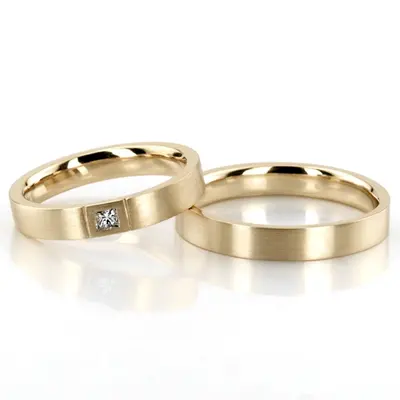 Princess Cut Diamond Wedding Band Set - view 2 of 3