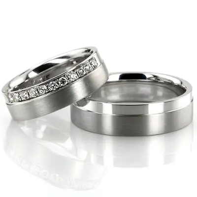 Bright Cut Micro Pave Set Diamond Wedding Band Set - view 1 of 7