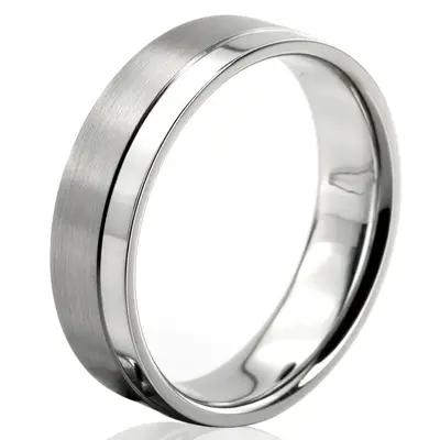 Bright Cut Micro Pave Set Diamond Wedding Band Set - view 6 of 7