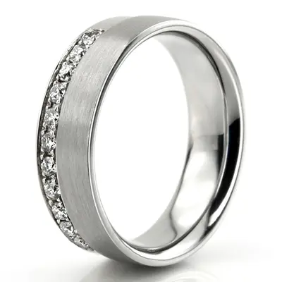 Bright Cut Micro Pave Set Diamond Wedding Band Set - view 5 of 7