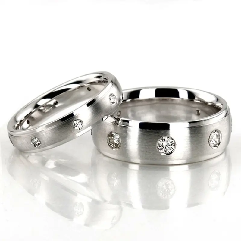 10K his-and-her-diamond-classic-round-cut-wedding-band - main view