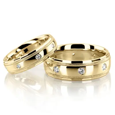 Milgrain Diamond Wedding Ring Set - view 2 of 2
