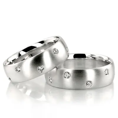 Symmetrical Diamond Wedding Ring Set - view 4 of 5
