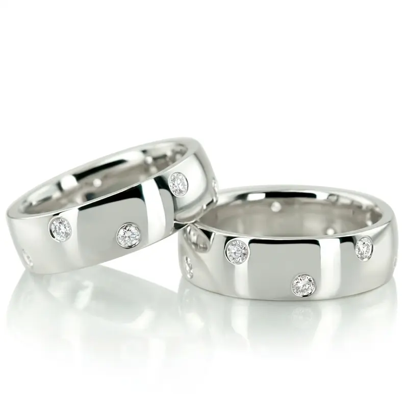 14K his-and-her-diamond-contemporary-round-cut-wedding - main view