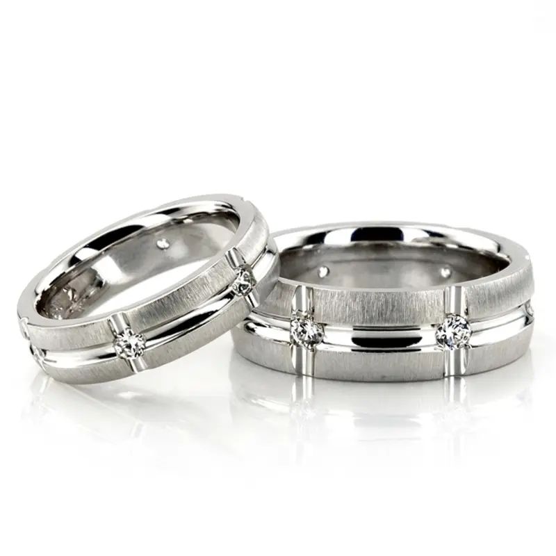 10K his-and-her-diamond-classic-round-wedding-band - alternate view 2