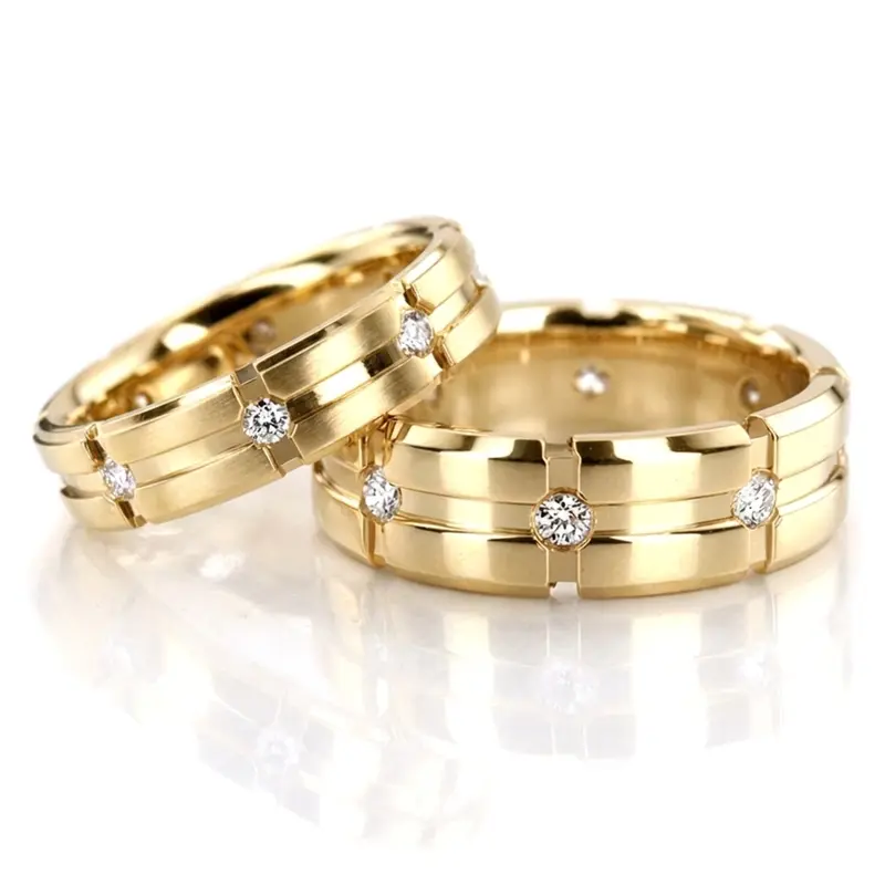 10K his-and-her-diamond-classic-round-wedding-rings - alternate view 2