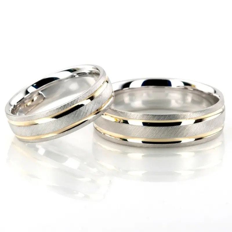 10K his-and-her-basic-carved-simple-wedding-ring - alternate view 3