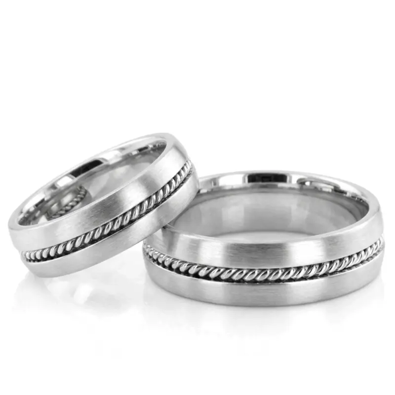 10K his-and-her-hand-made-hand-woven-wedding-band - alternate view 3