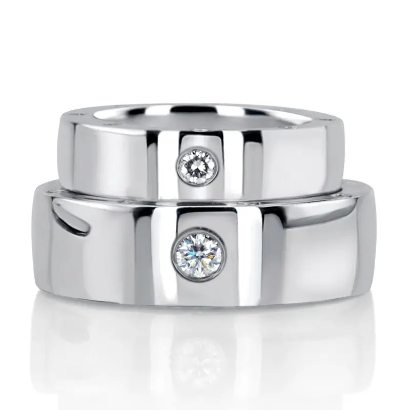 plat his-and-her-diamond-classic-round-wedding-band - alternate view 3
