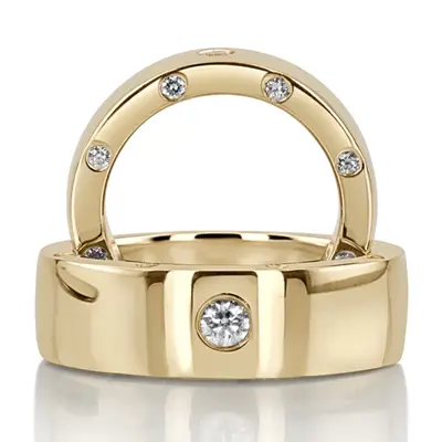 Sturdy Side-stoned Diamond Wedding Ring Set - view 2 of 3