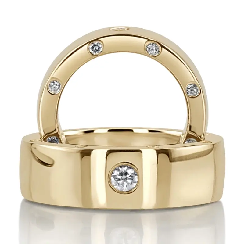 plat his-and-her-diamond-classic-round-wedding-band - alternate view 2