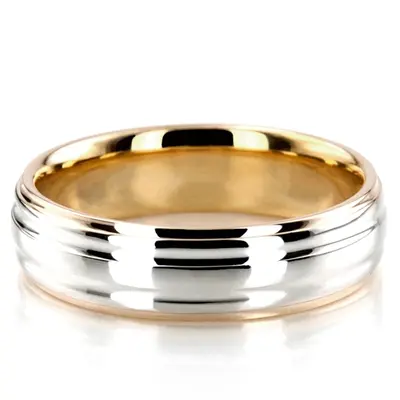 Chic Brushed Basic Carved Wedding Ring Set - view 5 of 5